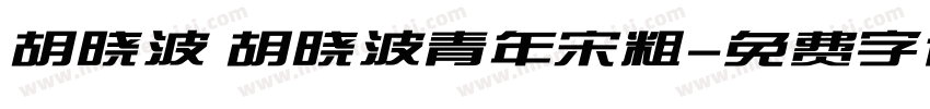 胡晓波 胡晓波青年宋粗字体转换